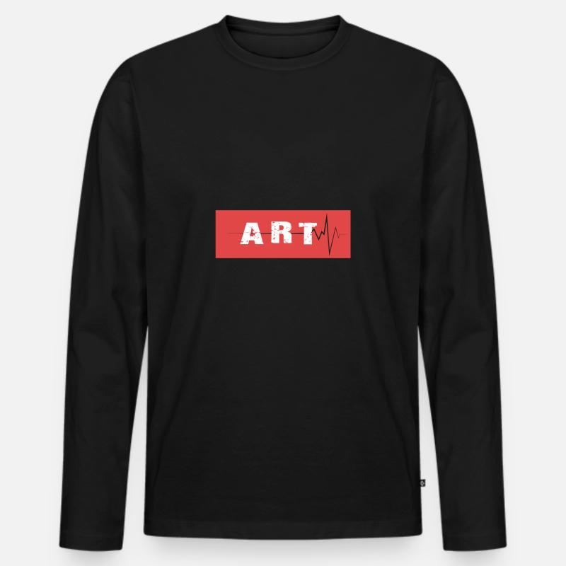 Kunst - Männer Premium Bio Langarmshirt - Schwarz