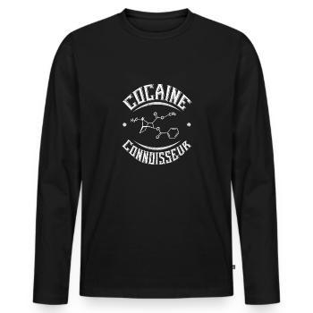 cocaine structure - Men's Premium Organic Long Sleeve Shirt - black - Front - Nico (187cm)