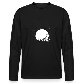 Fahrrad BMX Mountainbike Kinder Geschenk - Männer Premium Bio Langarmshirt - Schwarz - Vorne - Nico (187cm)