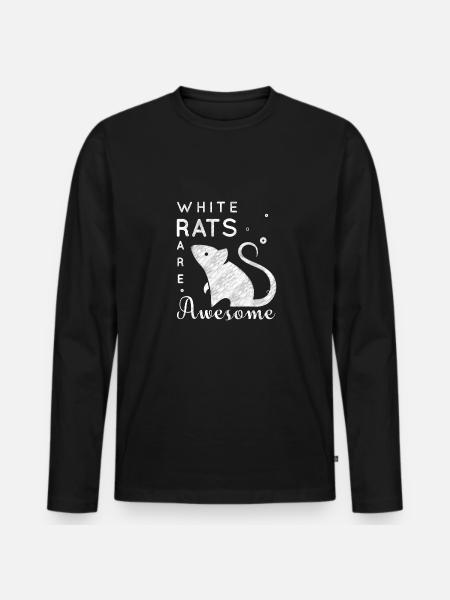 Souris blanches - T-shirt manches longues Premium bio Homme - noir
