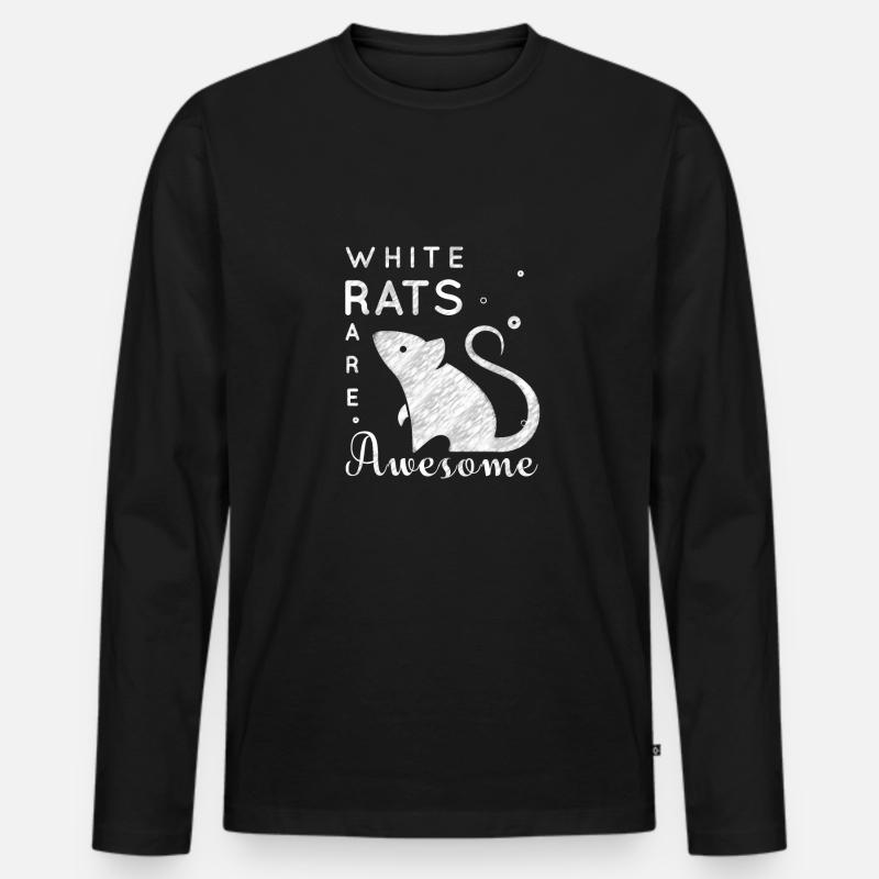Weiße Mäuse - Männer Premium Bio Langarmshirt - Schwarz