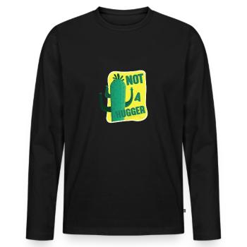 Pas un Hugger Cactus - T-shirt manches longues Premium bio Homme - noir - Devant - Nico (187cm)