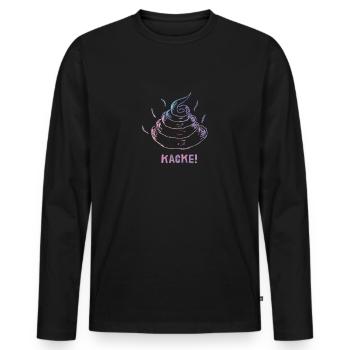 Merde, merde de merde - T-shirt manches longues Premium bio Homme - noir - Devant - Nico (187cm)