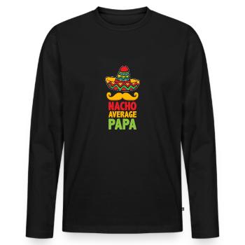 Drôle dire cadeau de chemise drôle - T-shirt manches longues Premium bio Homme - noir - Devant - Nico (187cm)