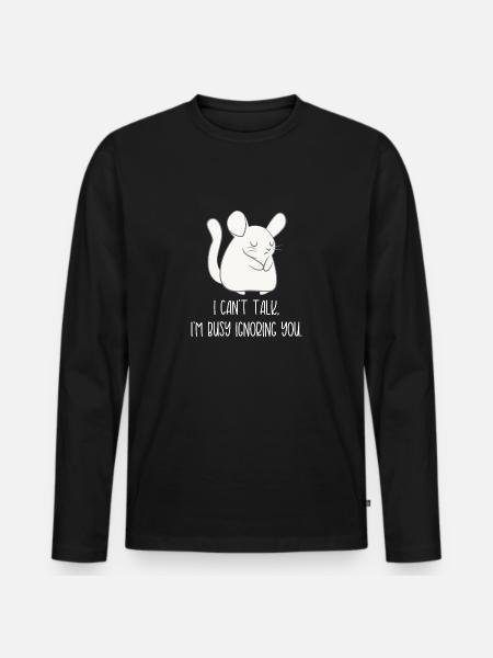 Chinchilla - Chinchillas - Sarkasmus - Sarkastisch - Männer Premium Bio Langarmshirt - Schwarz