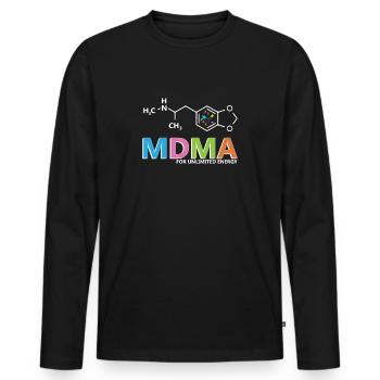 Ecstasy Droge unbegrenzte Energie - Männer Premium Bio Langarmshirt - Schwarz - Vorne - Nico (187cm)