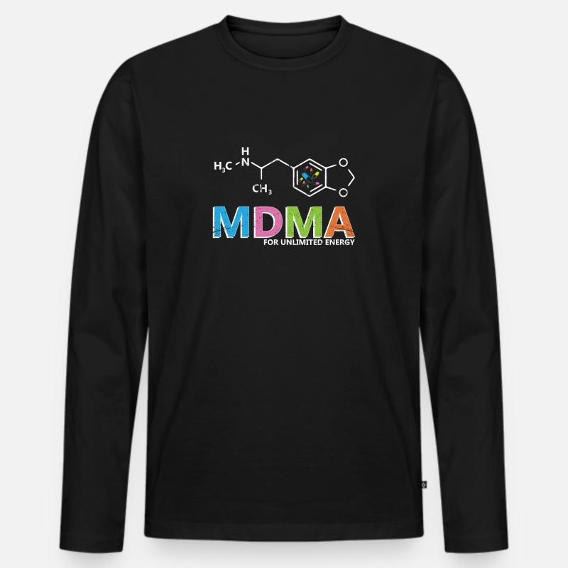 Ecstasy MDMA - Männer Premium Bio Langarmshirt - Schwarz