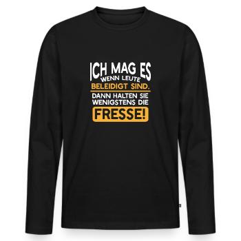 I like people offended face hold gift - Men's Premium Organic Long Sleeve Shirt - black - Front - Nico (187cm)