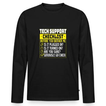 Tech Support Checklist Helpdesk Computer Admin - Männer Premium Bio Langarmshirt - Schwarz - Vorne - Nico (187cm)