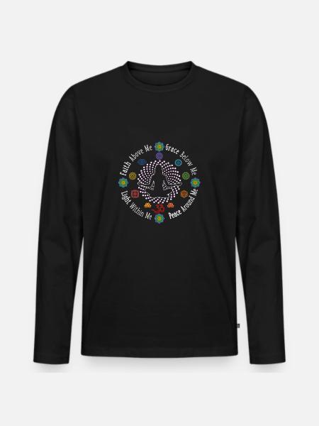 Meditation - Männer Premium Bio Langarmshirt - Schwarz