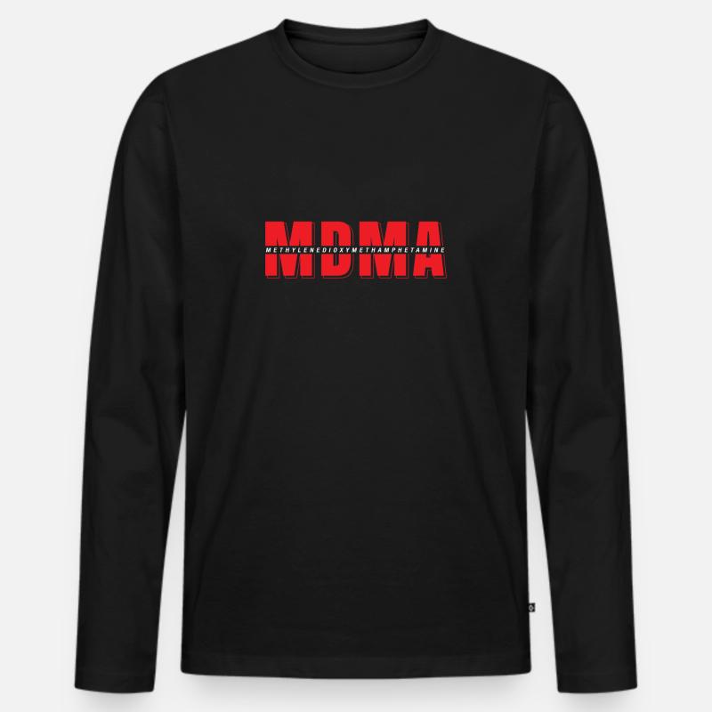 MDMA-Wirkstoffformel - Männer Premium Bio Langarmshirt - Schwarz