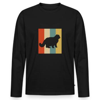 Persian Cat Persian Cat Cat Gift - Men's Premium Organic Long Sleeve Shirt - black - Front - Nico (187cm)