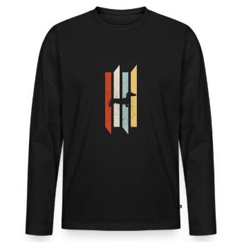 Chien de blaireau chien cadeau chien caresses - T-shirt manches longues Premium bio Homme - noir - Devant - Nico (187cm)