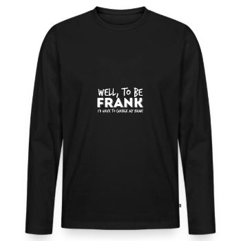 Frank - Men's Premium Organic Long Sleeve Shirt - black - Front - Nico (187cm)