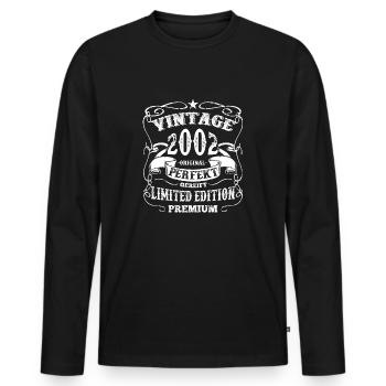 Vintage 2002 - T-shirt manches longues Premium bio Homme - noir - Devant - Nico (187cm)