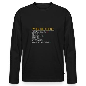 Noob Lol Cadeau de nourrir - T-shirt manches longues Premium bio Homme - noir - Devant - Nico (187cm)