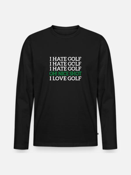 Golfer Golf - Männer Premium Bio Langarmshirt - Schwarz
