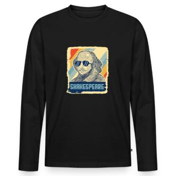 Shakespeare Literatur Hamlet Retro Geschenk - Männer Premium Bio Langarmshirt - Schwarz - Vorne - Nico (187cm)