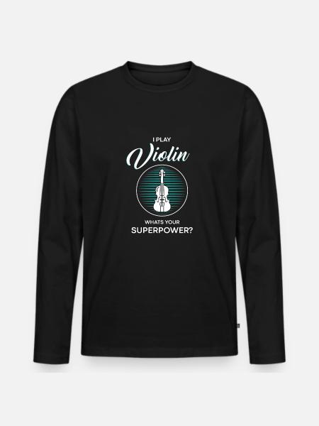 Superpuissance violon - T-shirt manches longues Premium bio Homme - noir