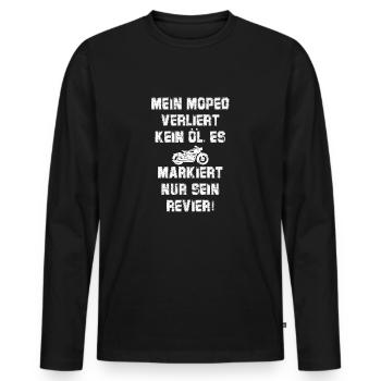 Lustiges Moped Shirt Spruch Motorrad Shirt Present - Männer Premium Bio Langarmshirt - Schwarz - Vorne - Nico (187cm)