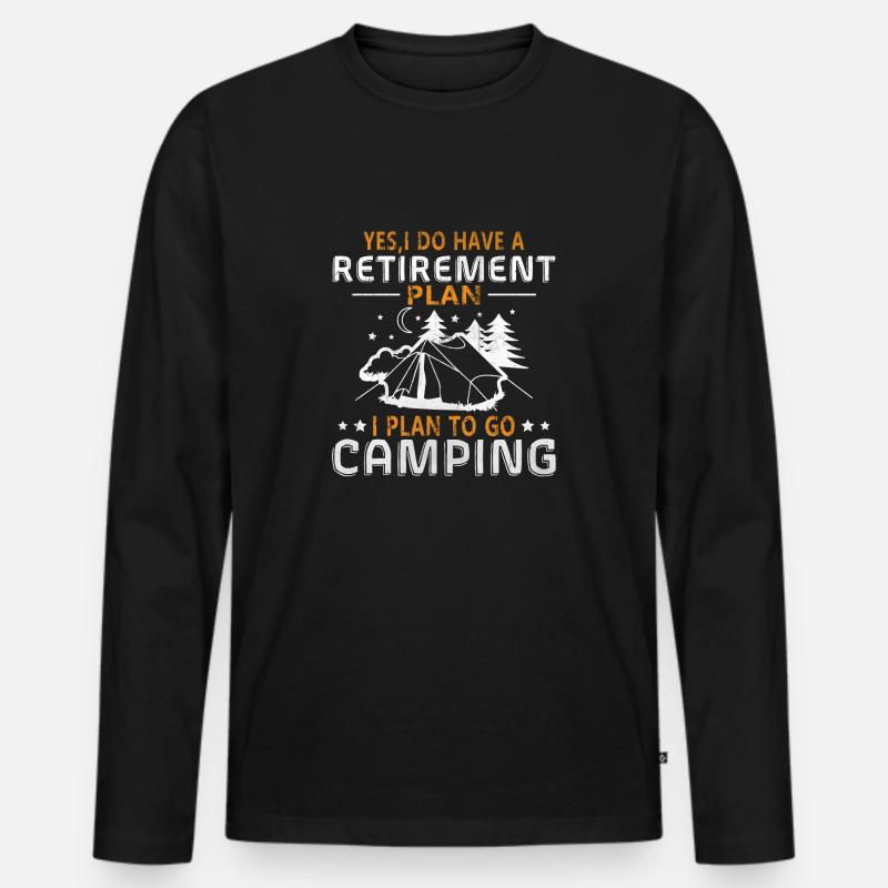 Rente Camping Zelten - Männer Premium Bio Langarmshirt - Schwarz