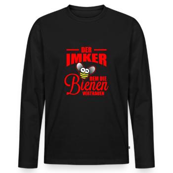 Imker - Männer Premium Bio Langarmshirt - Schwarz - Vorne - Nico (187cm)
