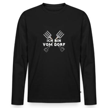 Ich Bin Vom Dorf - Dorfkind - Männer Premium Bio Langarmshirt - Schwarz - Vorne - Nico (187cm)