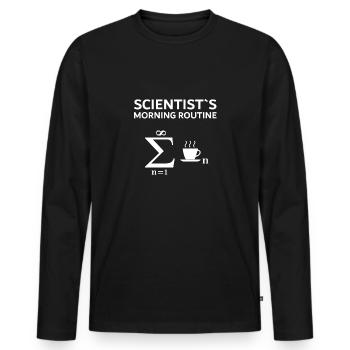 Mathe Science Lehrer Kaffee T-Shirt Nerd Geschenk - Männer Premium Bio Langarmshirt - Schwarz - Vorne - Nico (187cm)