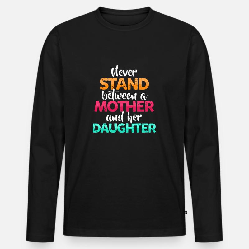 Mutter Tochter - Männer Premium Bio Langarmshirt - Schwarz