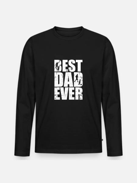Beste Papa - Männer Premium Bio Langarmshirt - Schwarz