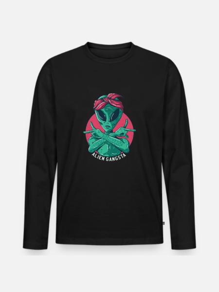 alien - Men's Premium Organic Long Sleeve Shirt - black