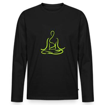 Meditation Yoga Innere Ruhe Buddha Namaste Askese - Männer Premium Bio Langarmshirt - Schwarz - Vorne - Nico (187cm)