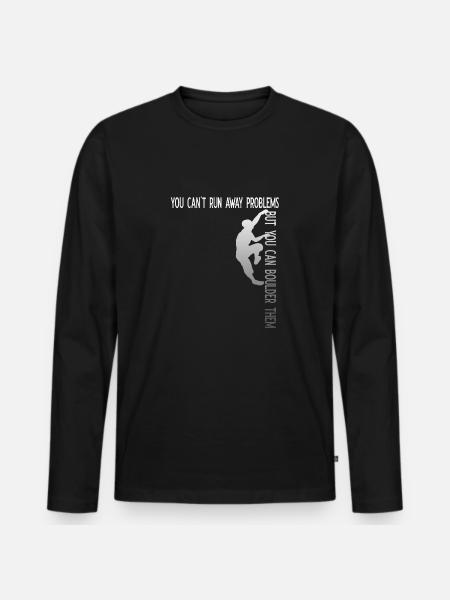 Bouldern, Kletter-Tshirt, Männer Frauen Kinder - Männer Premium Bio Langarmshirt - Schwarz