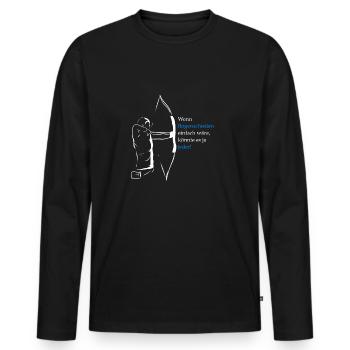 Arrow bow archery target funny saying - Men's Premium Organic Long Sleeve Shirt - black - Front - Nico (187cm)