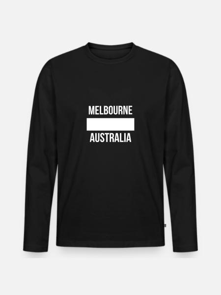 Melbourne Australia Souvenir - Men's Premium Organic Long Sleeve Shirt - black