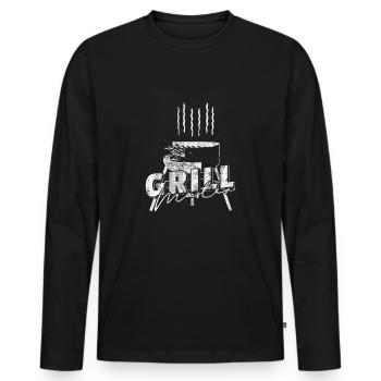 BBQ-Grillmeister - T-shirt manches longues Premium bio Homme - noir - Devant - Nico (187cm)
