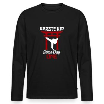 Karate Kid Fighter Gift - Men's Premium Organic Long Sleeve Shirt - black - Front - Nico (187cm)