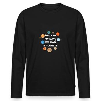 planètes - T-shirt manches longues Premium bio Homme - noir - Devant - Nico (187cm)