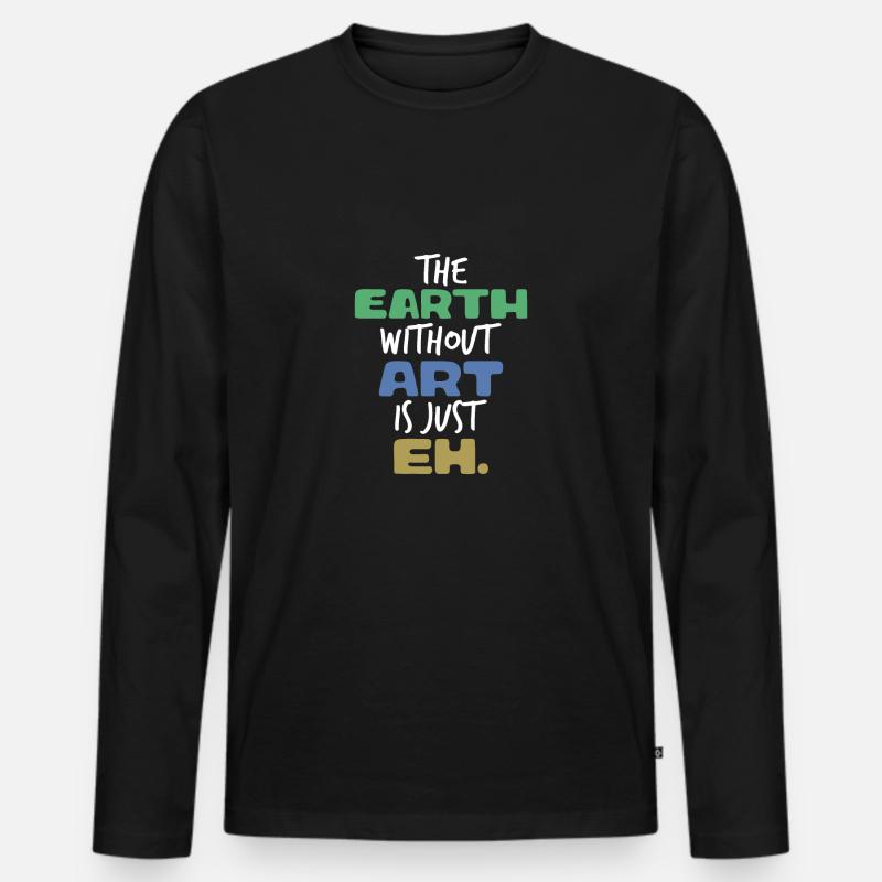 ART - Männer Premium Bio Langarmshirt - Schwarz
