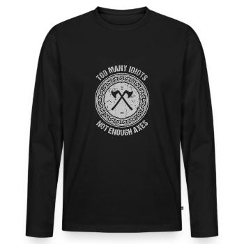 Trop d'Idiots - Les Vikings Viking Odin Walhalla - T-shirt manches longues Premium bio Homme - noir - Devant - Nico (187cm)