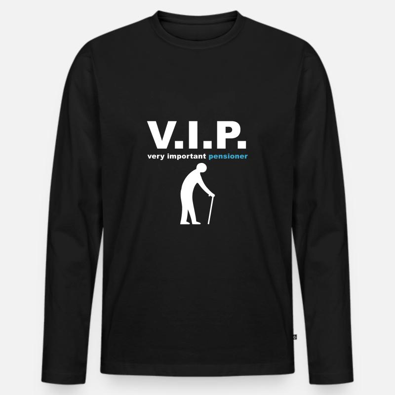 V.I.P. Pensioner - Männer Premium Bio Langarmshirt - Schwarz