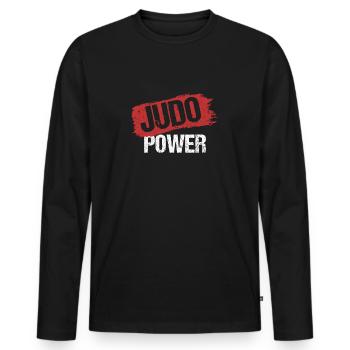 Judo power - Men's Premium Organic Long Sleeve Shirt - black - Front - Nico (187cm)