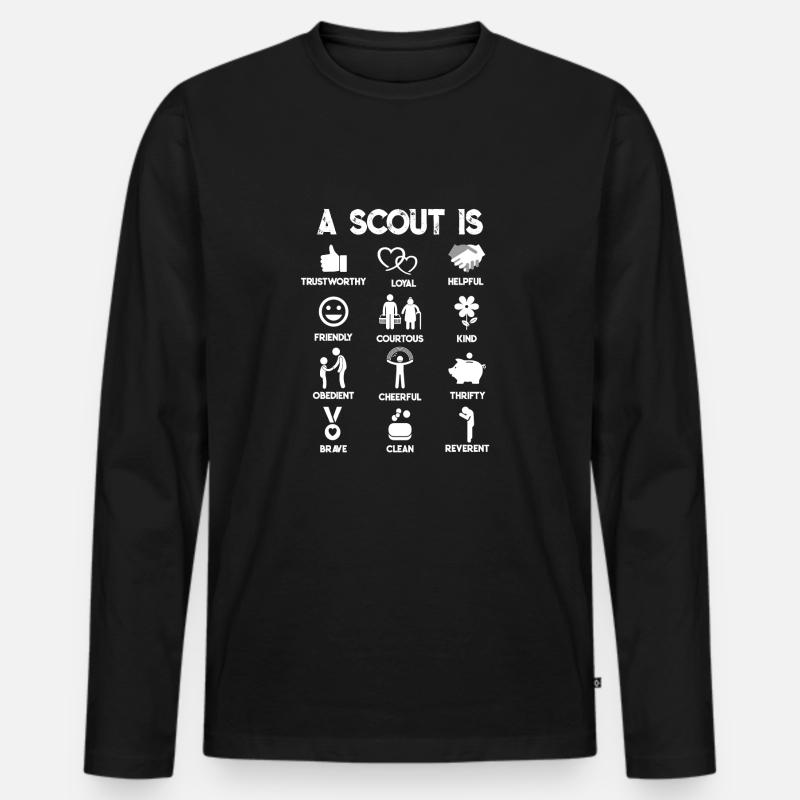 Uno scout è, boy scout - Maglia a manica lunga ecologica premium da uomo - nero