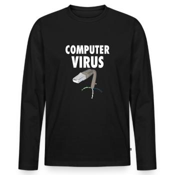 computer virus pc trojan mailware spyware graphic - Men's Premium Organic Long Sleeve Shirt - black - Front - Nico (187cm)