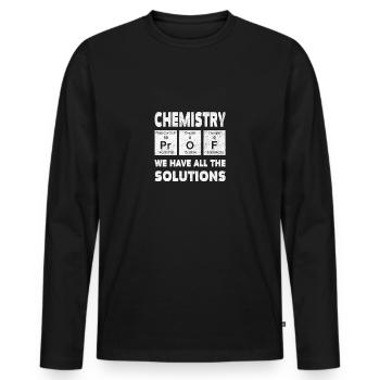 Prof Chemie We Have All The Solutions Design - T-shirt manches longues Premium bio Homme - noir - Devant - Nico (187cm)