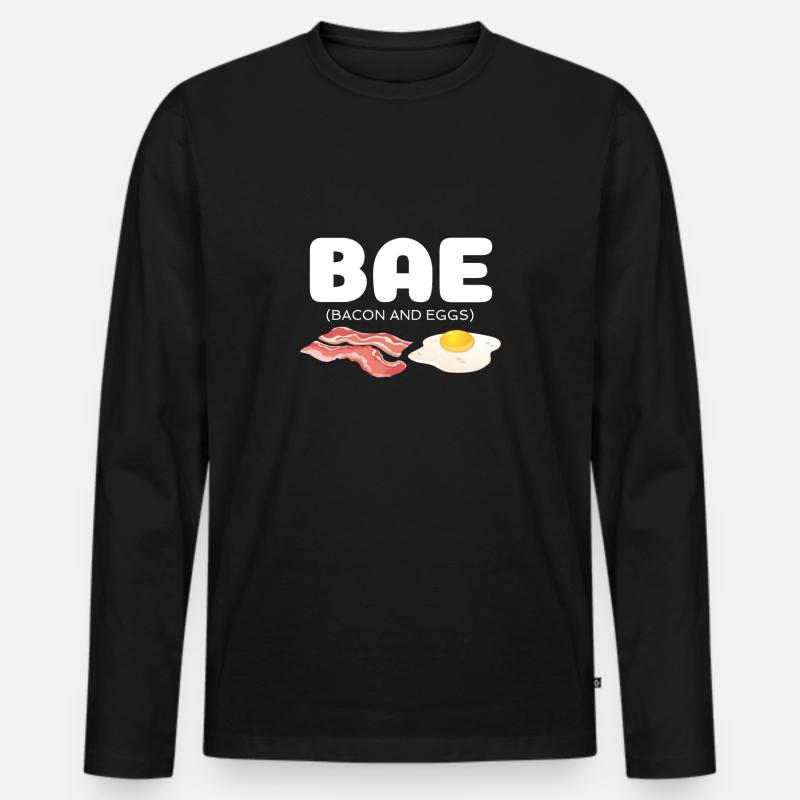 Bae Bacon and Eggs - Männer Premium Bio Langarmshirt - Schwarz