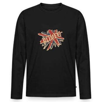 Funny British Slang Gift for Anglophiles : Blimey - Men's Premium Organic Long Sleeve Shirt - black - Front - Nico (187cm)