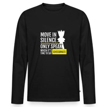 Move In Silence - Männer Premium Bio Langarmshirt - Schwarz - Vorne - Nico (187cm)