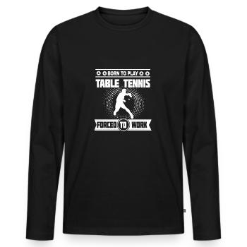 Ping-à-table Balle Raquette cadeau idée cadeau - T-shirt manches longues Premium bio Homme - noir - Devant - Nico (187cm)