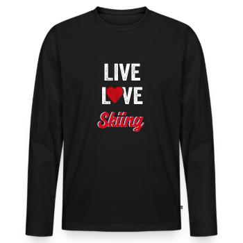 Ski skiing - Men's Premium Organic Long Sleeve Shirt - black - Front - Nico (187cm)